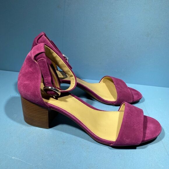 MICHAEL MICHAEL KORS Womens Purple Two-Piece Lena Round Toe Leather Sandals 10 M - Picture 2 of 8